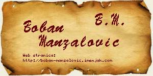 Boban Manzalović vizit kartica